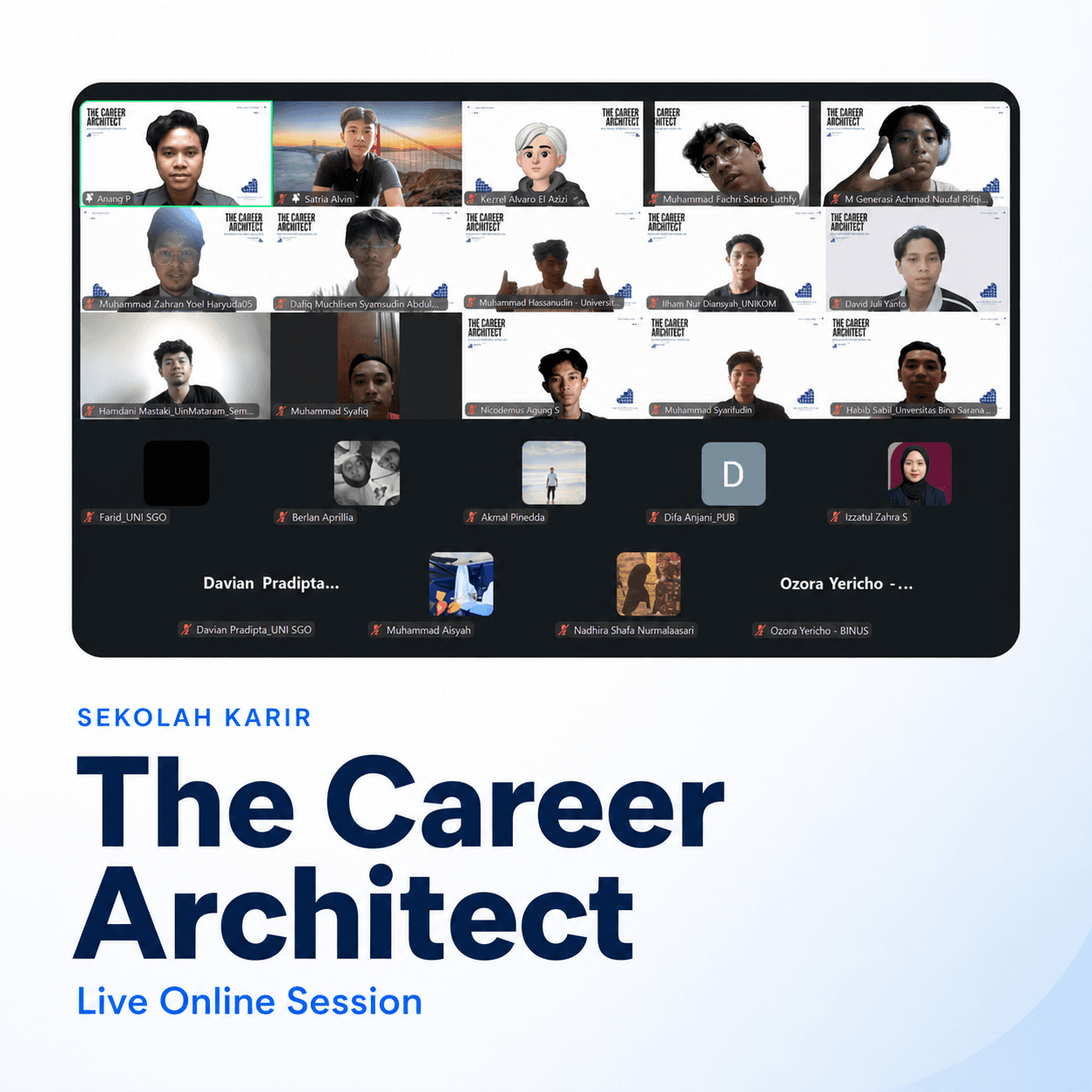 Sesi live cohort The Career Architect Sekolah Karir